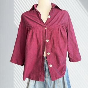 Kioti maroon button up blouse